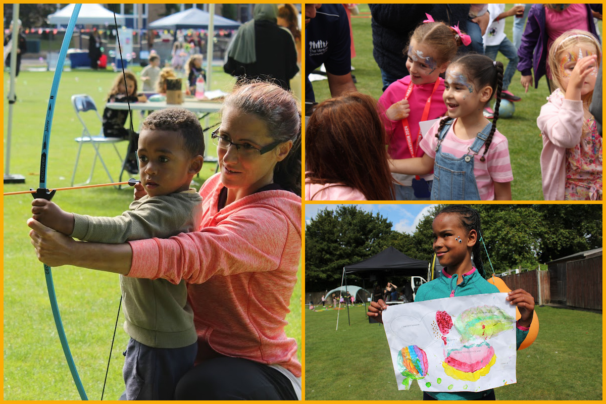 A collage of images of Summer HAF Festival by Gloucestershire County Council.